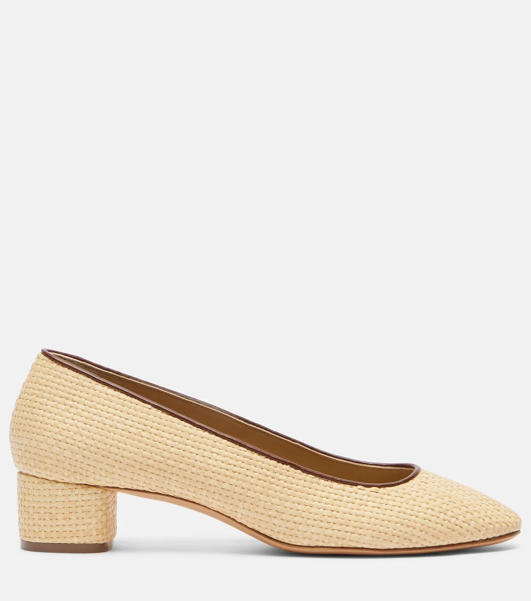 Le Monde Béryl - Leather-trimmed raffia pumps