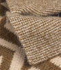 Brown Wool-Blend Chevron Jacquard Sweater
