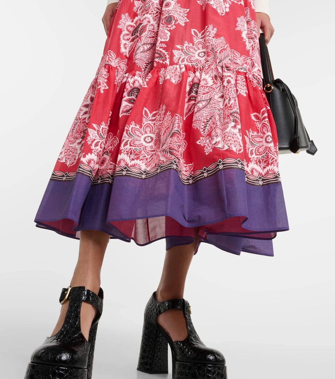 Etro - High-rise cotton and silk maxi skirt