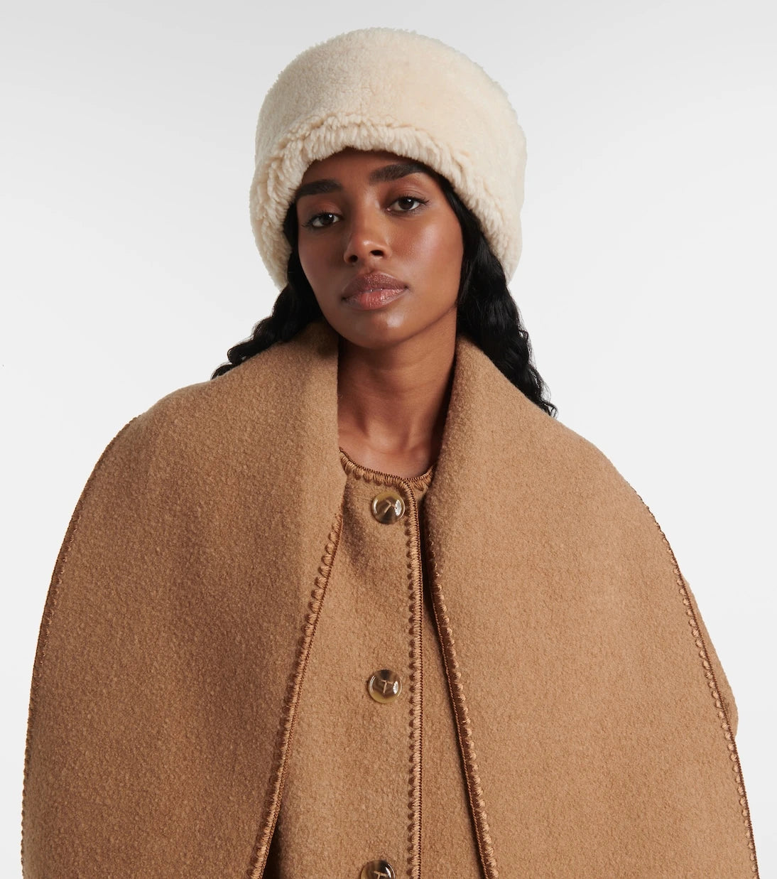 Toteme - Shearling and leather hat