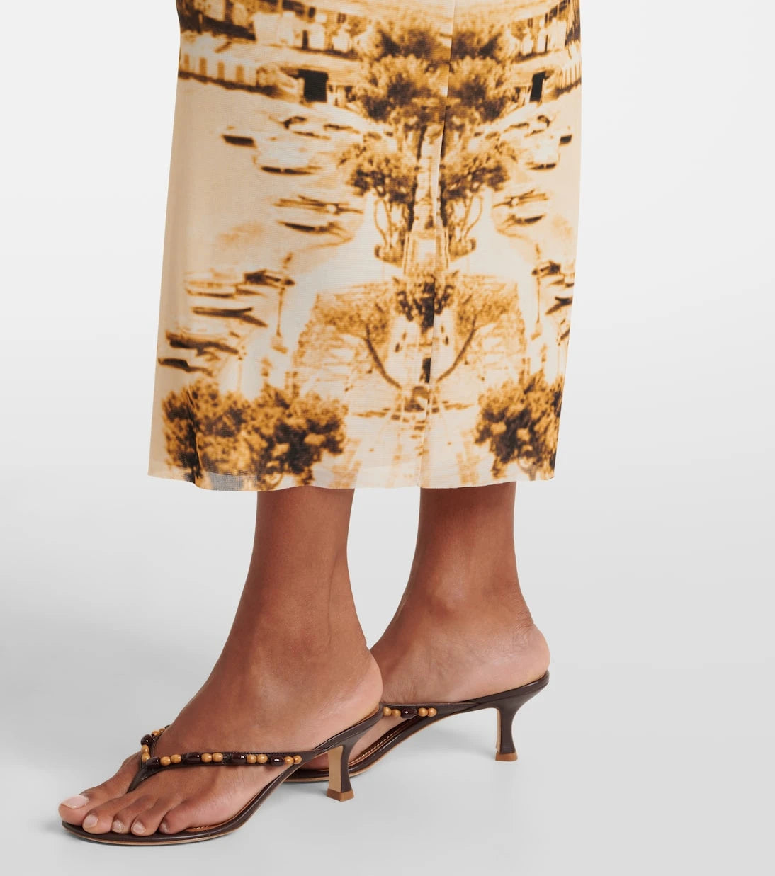 Staud - Porta printed mesh midi skirt