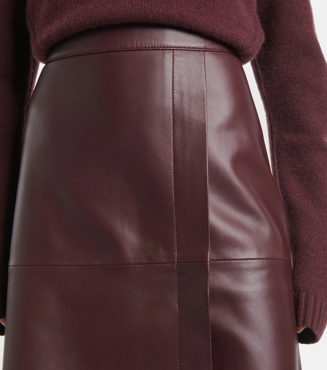Joseph - Leather midi skirt