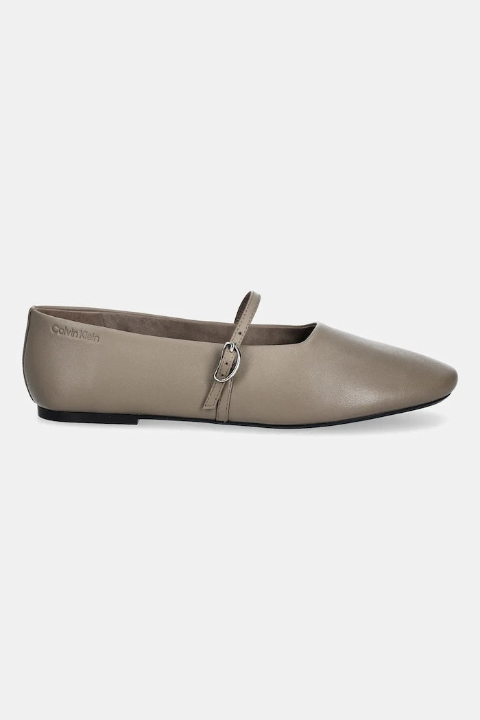 Calvin Klein OBLIQUE BALLERINA MJ LTH HDW Deri Balerin Ayakkabı