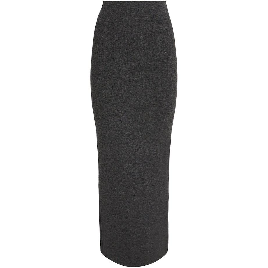 Grey Ribbed Emma Maxi Skirt