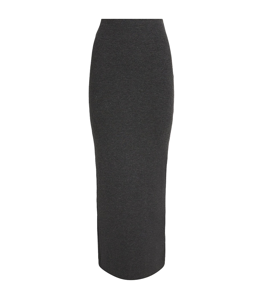 Grey Ribbed Emma Maxi Skirt