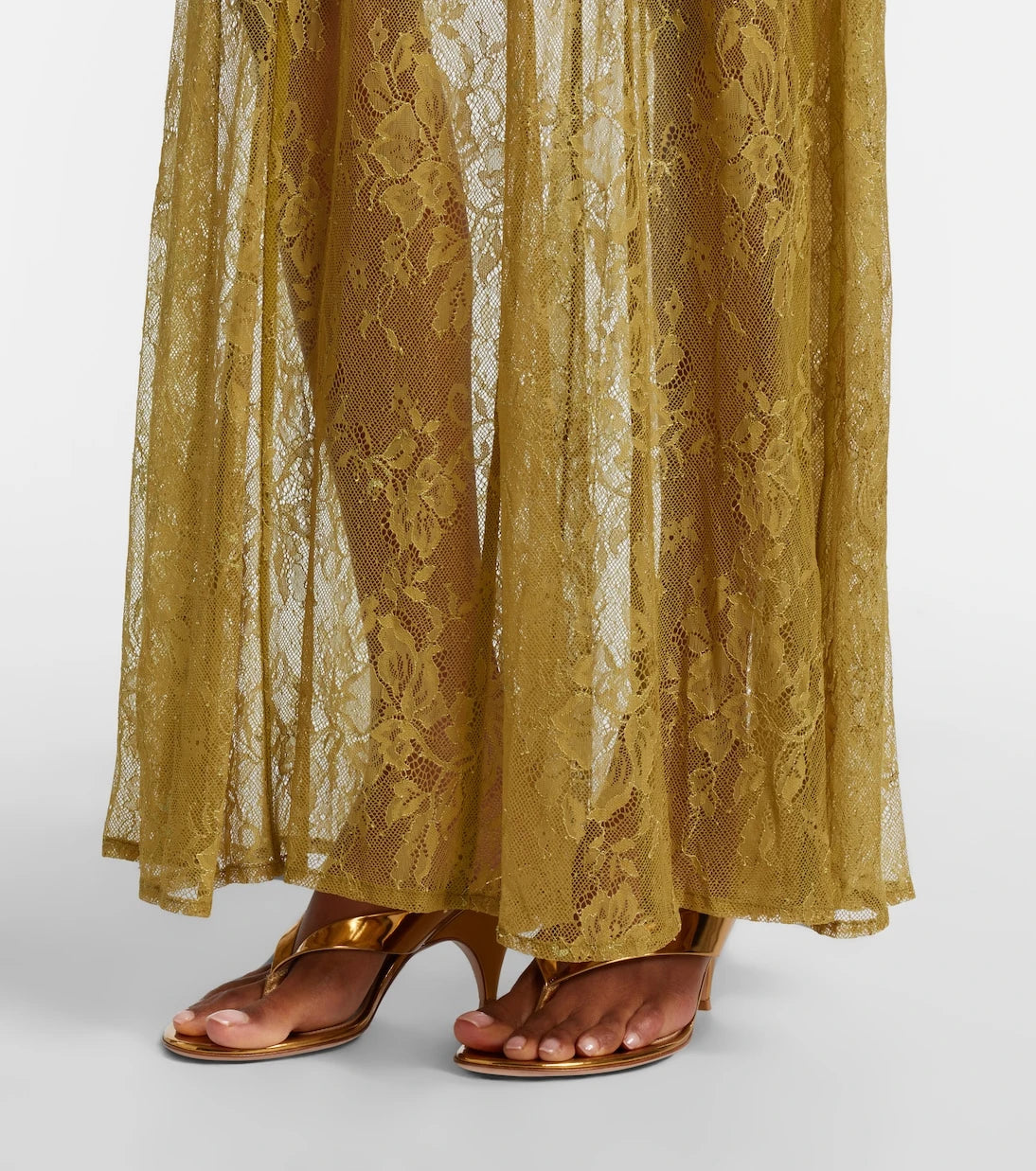 Adriana Degreas - Sheer open-back lace maxi dress