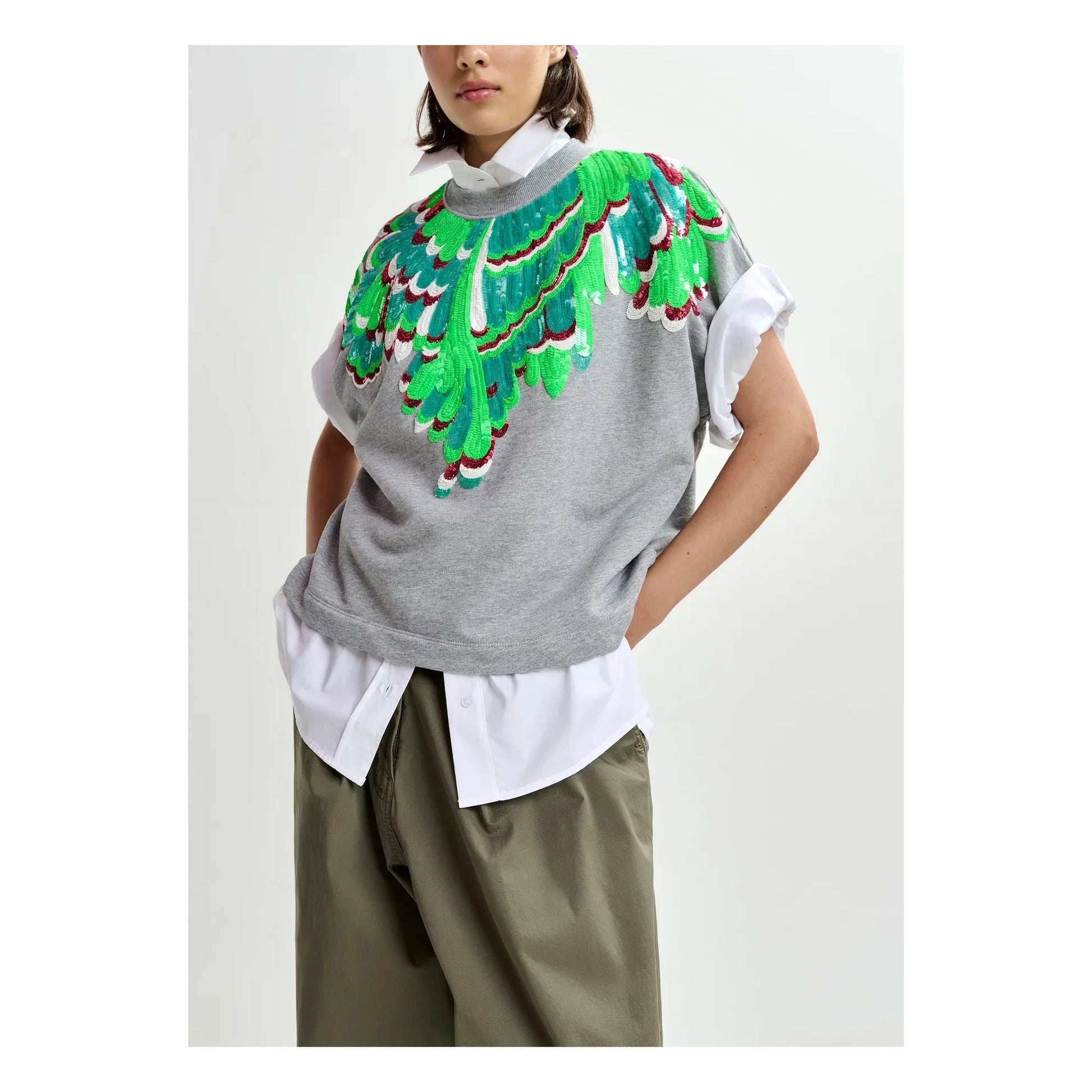 Essentiel Antwerp - Sweat Jolies Broderies | Green