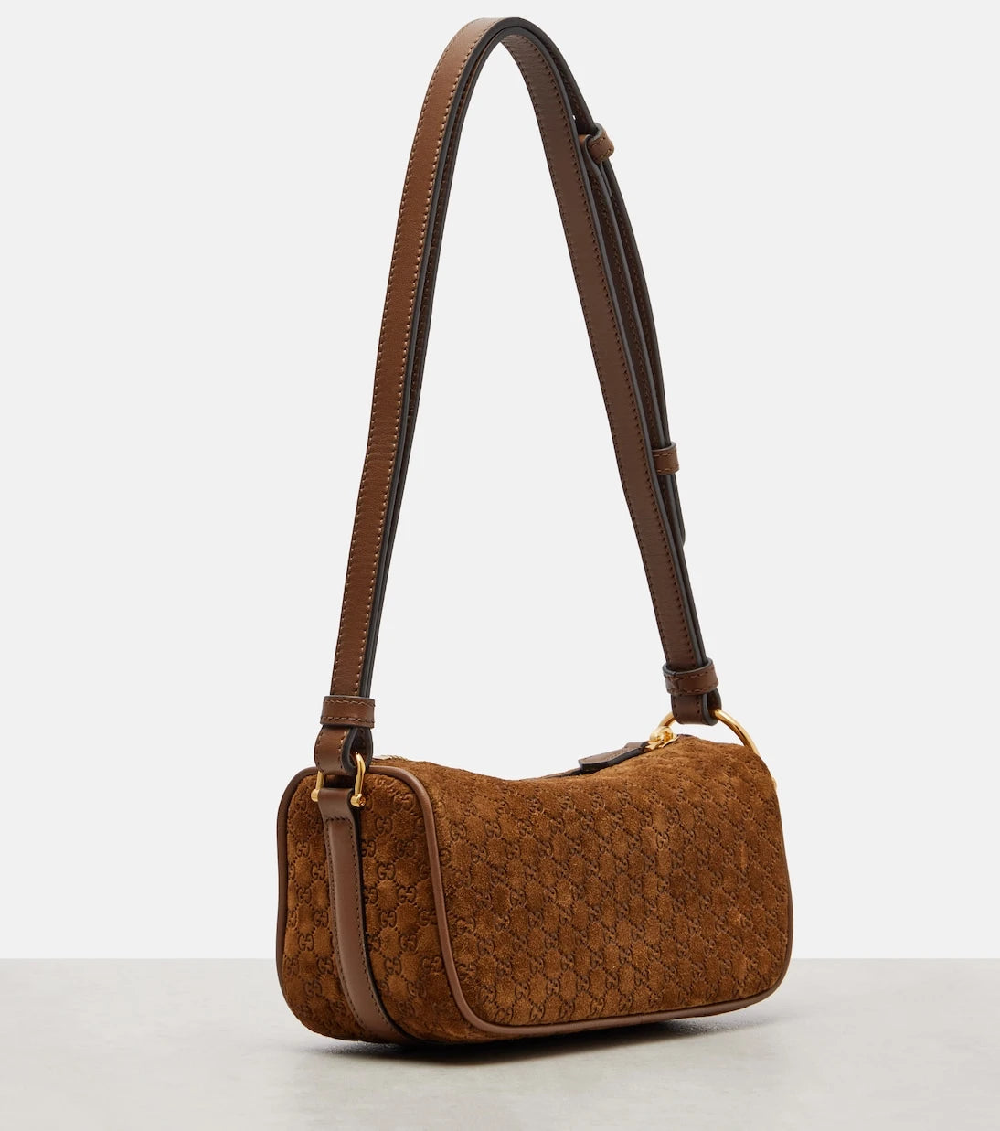 Gucci - Yarım At Tasmalı Süet Omuz Çantası