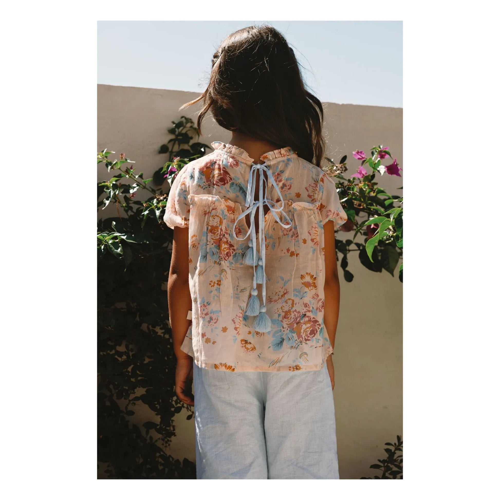 Lilinoa - Blouse Elise Fleurie Voile de Coton | Peach