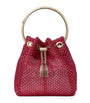 Jimmy Choo Red Embellished Bon Bon Top-Handle Bag