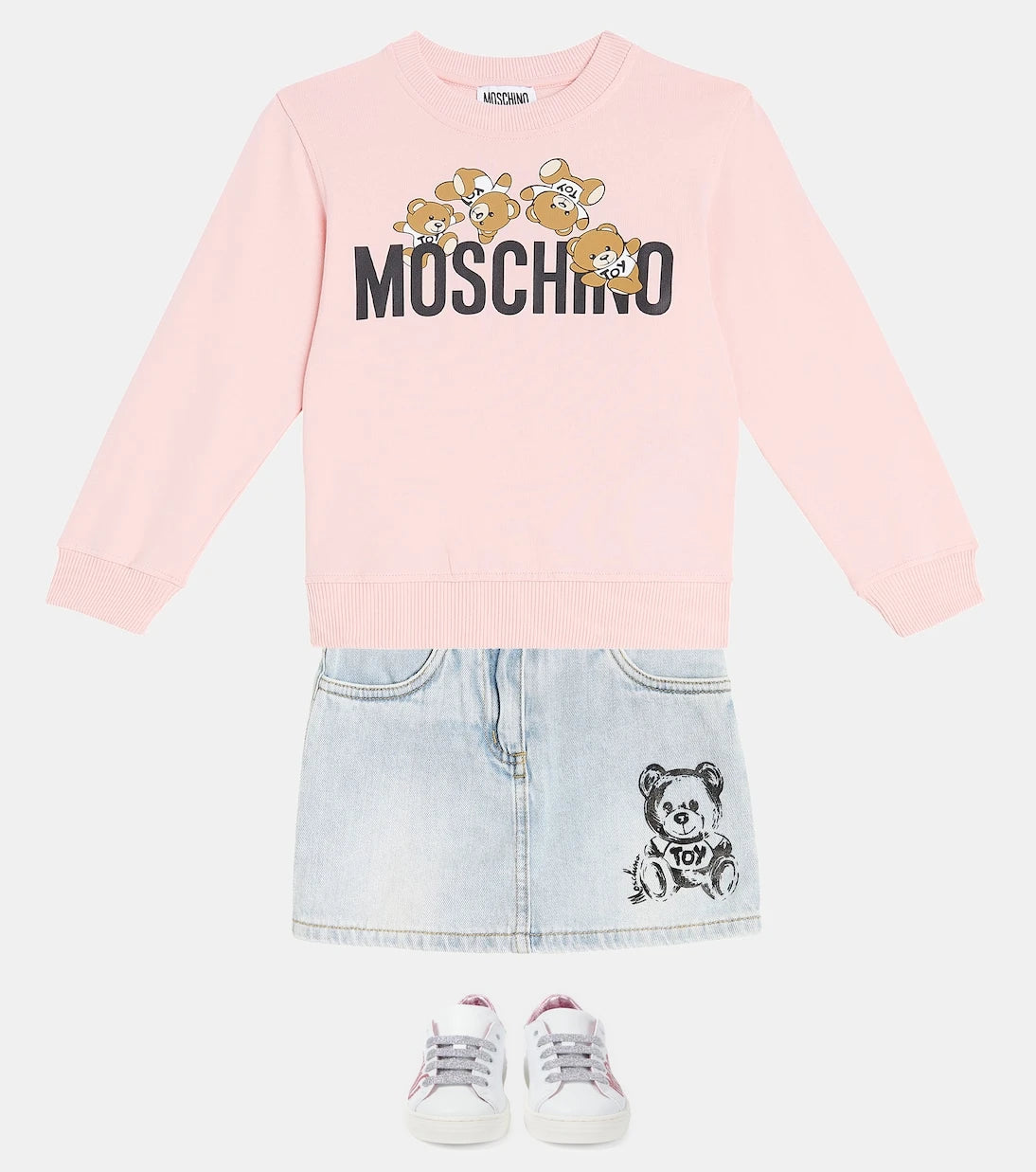 Moschino Kids - Logo leather sneakers