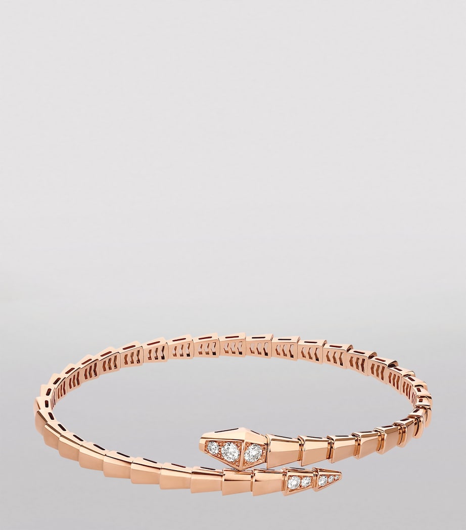 Medium Rose Gold and Diamond Serpenti Viper Bracelet