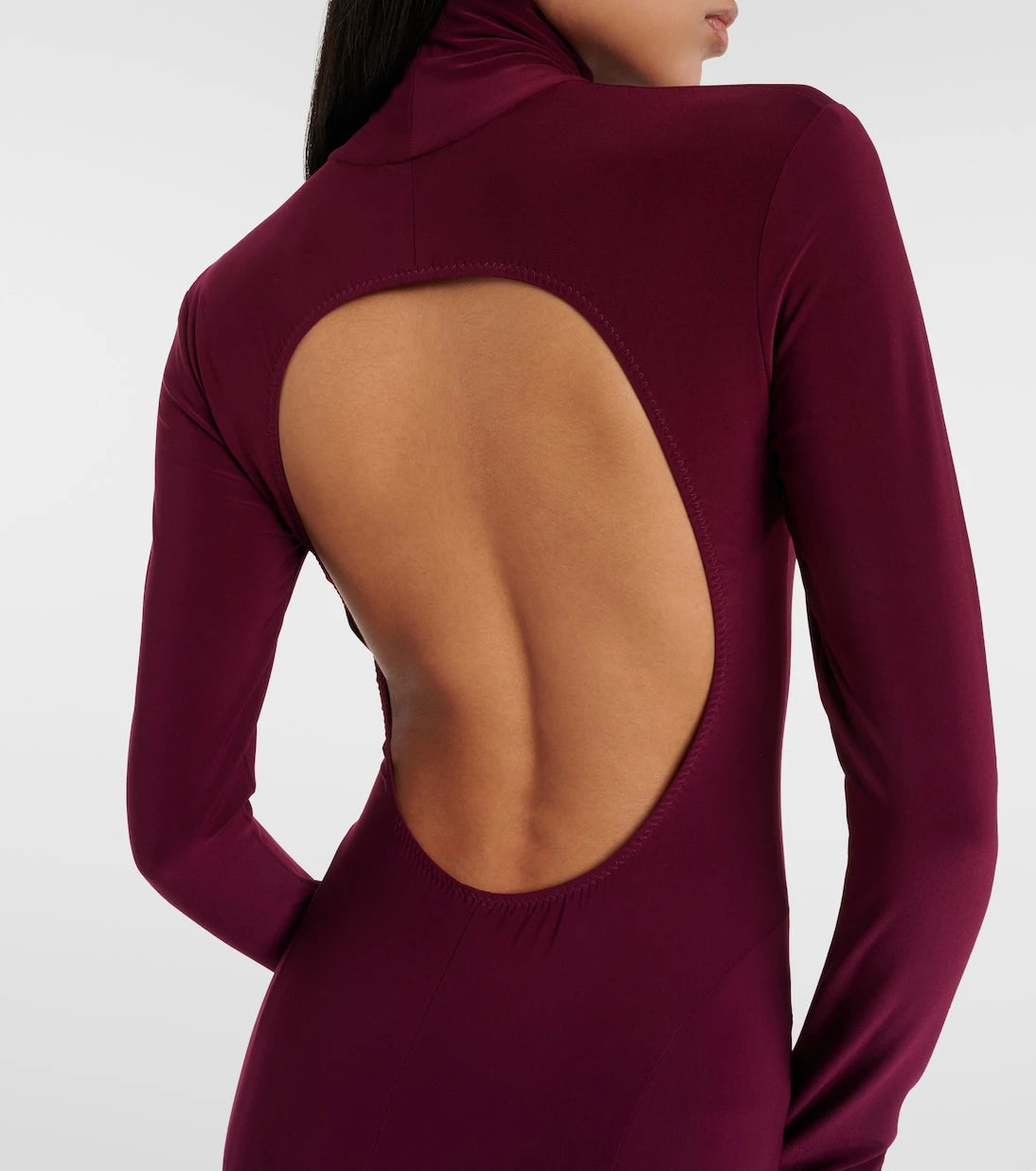 Norma Kamali - Turtleneck open-back gown