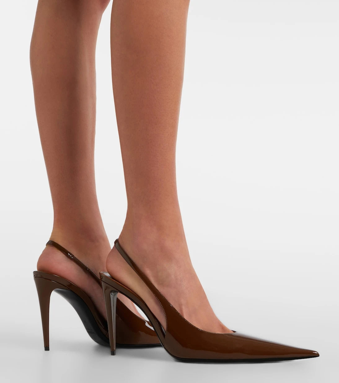 Saint Laurent - Guermantes patent leather slingback pumps