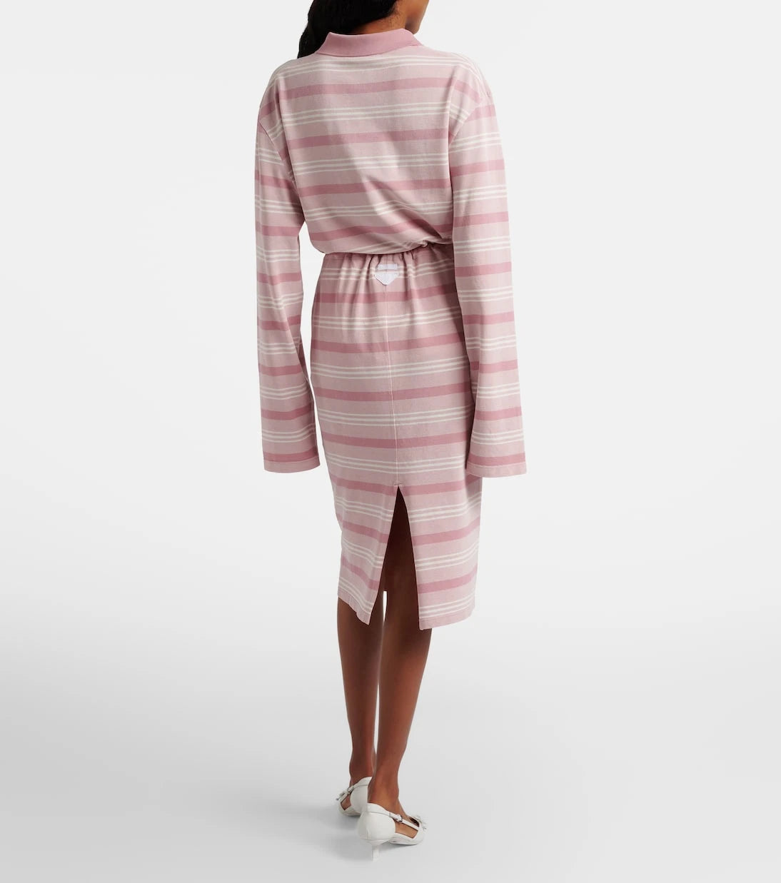 Prada - Striped cotton piqué pencil skirt