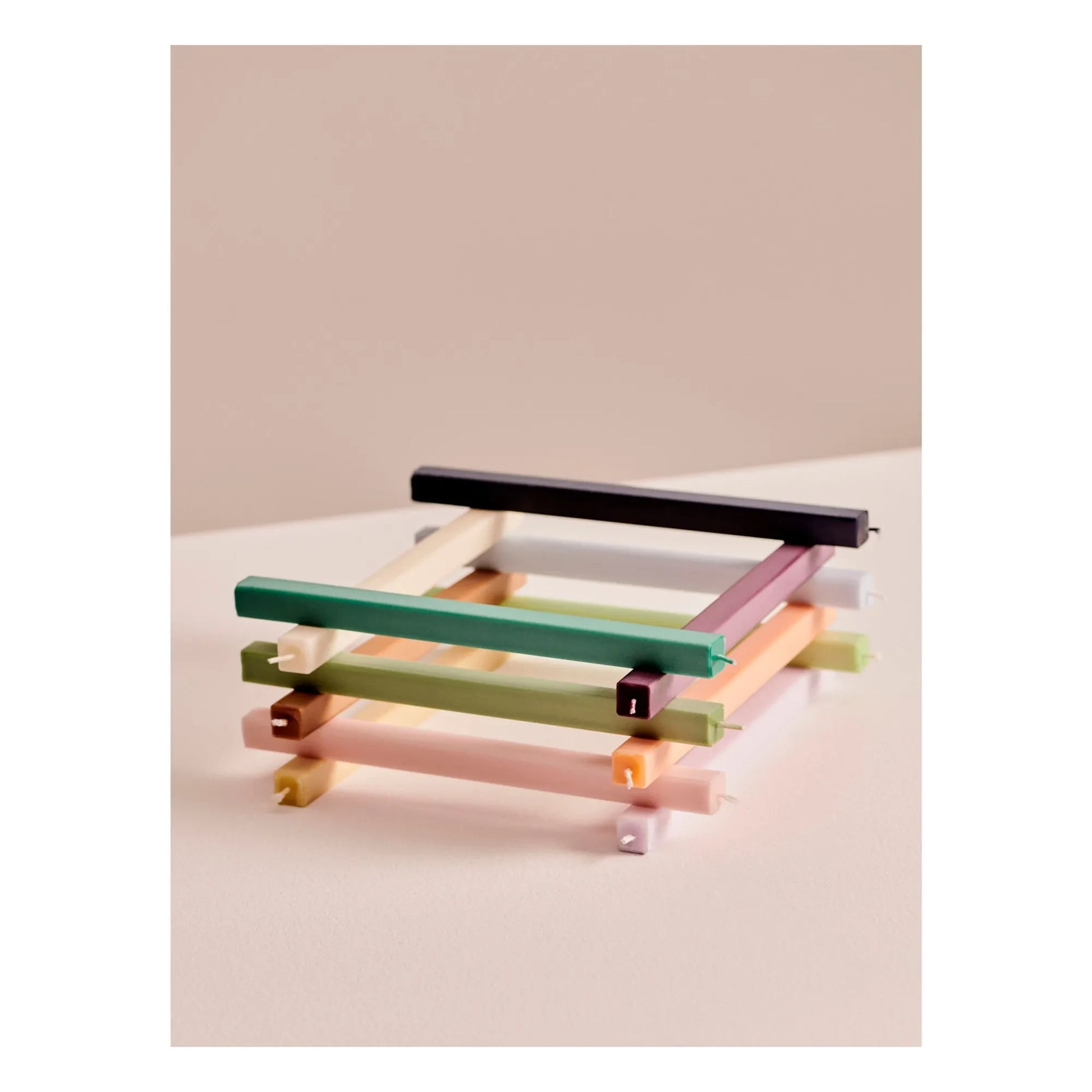 Hay - Square candles - Set of 4 | Red