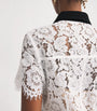 Self-Portrait Lace Contrast-Collar Mini Dress