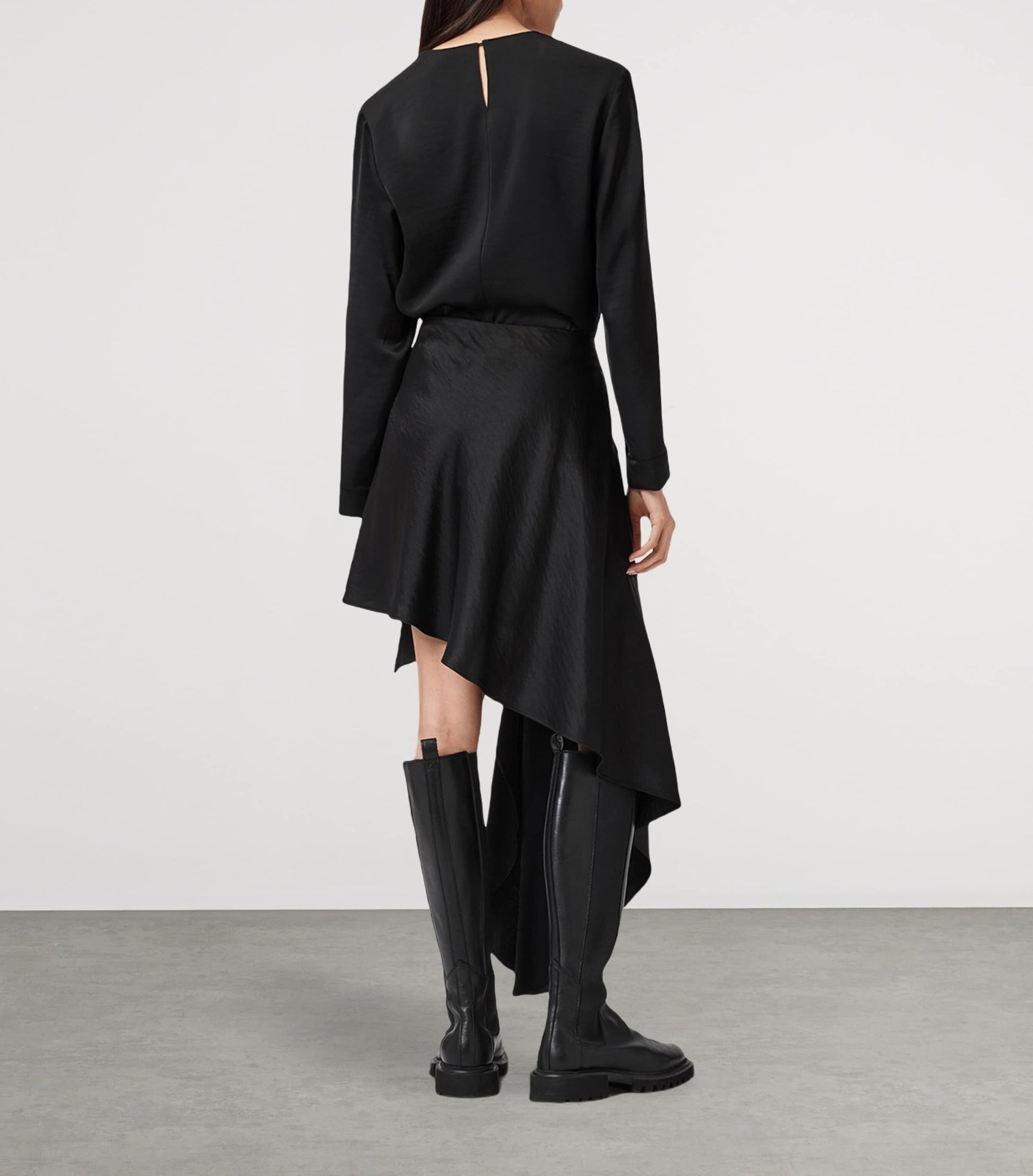 Black Satin Sami Skirt