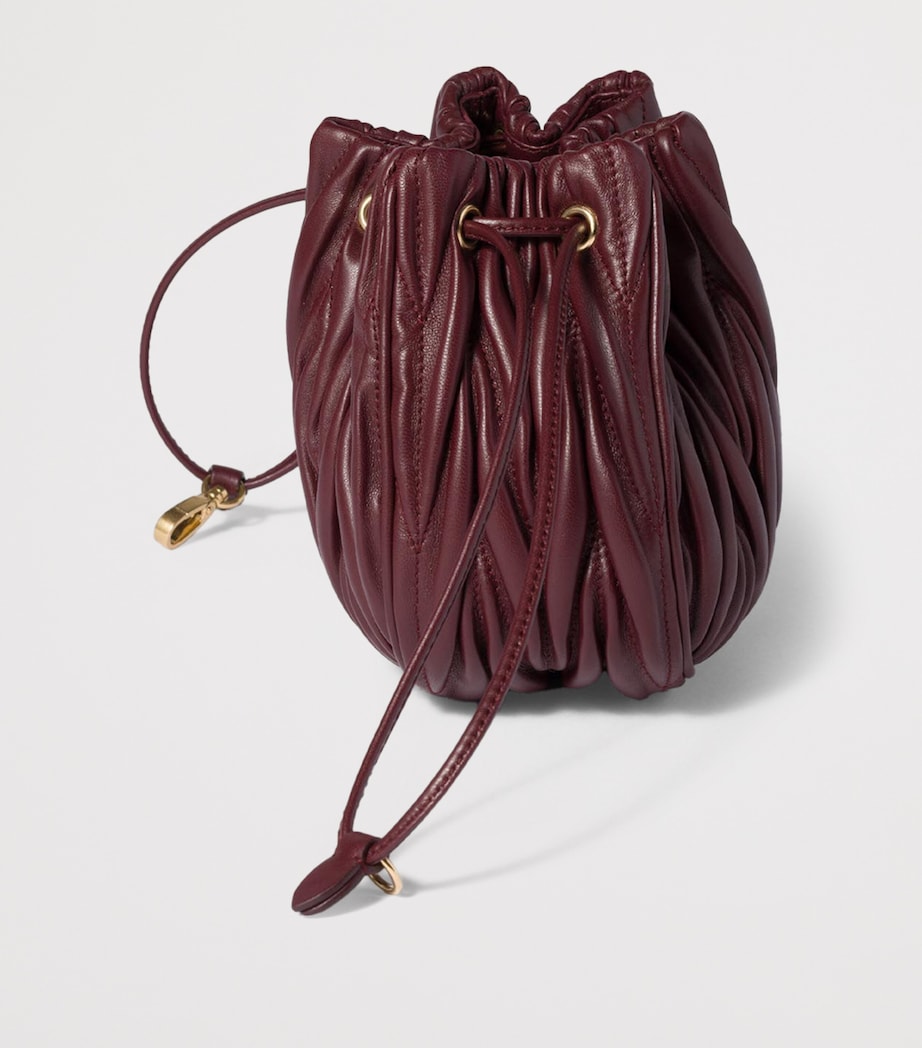 Burgundy Matelassé Nappa Leather Pouch