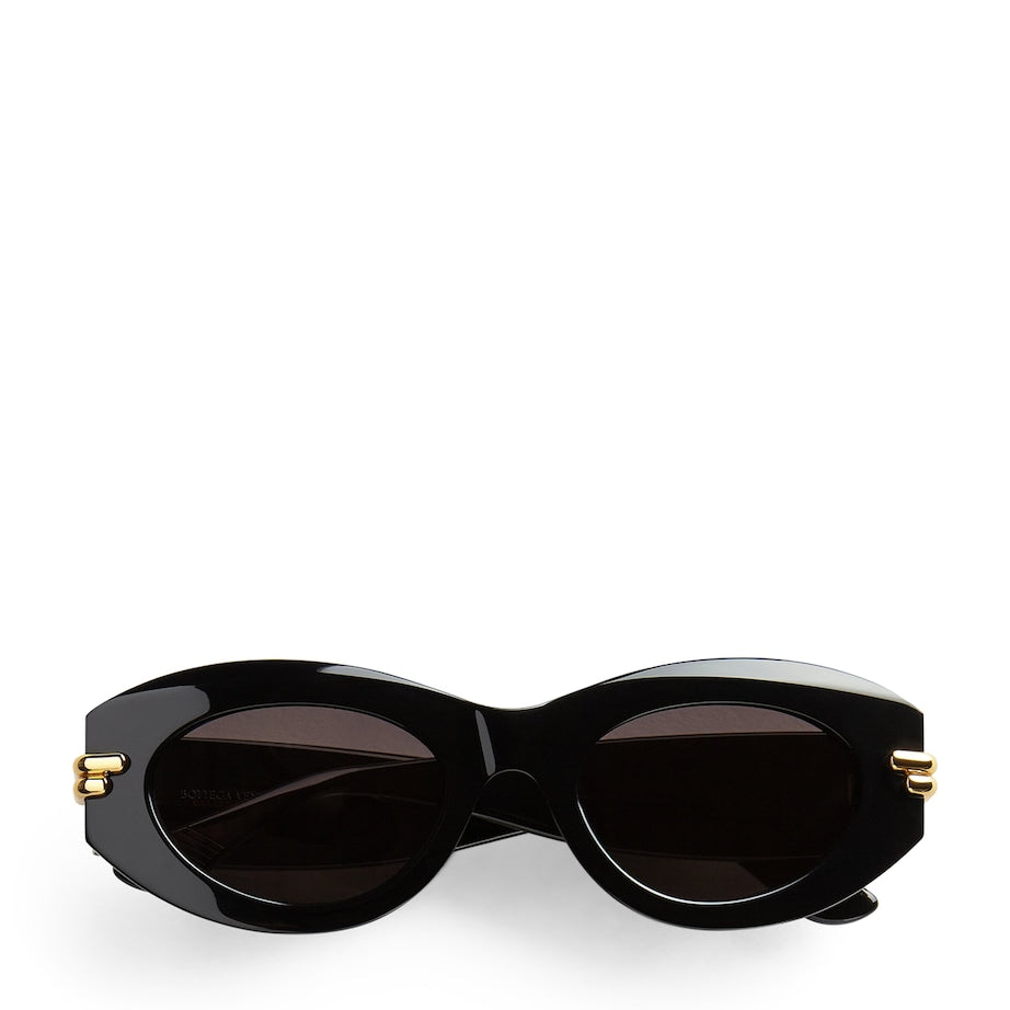 Bottega Veneta Black Oval Sunglasses