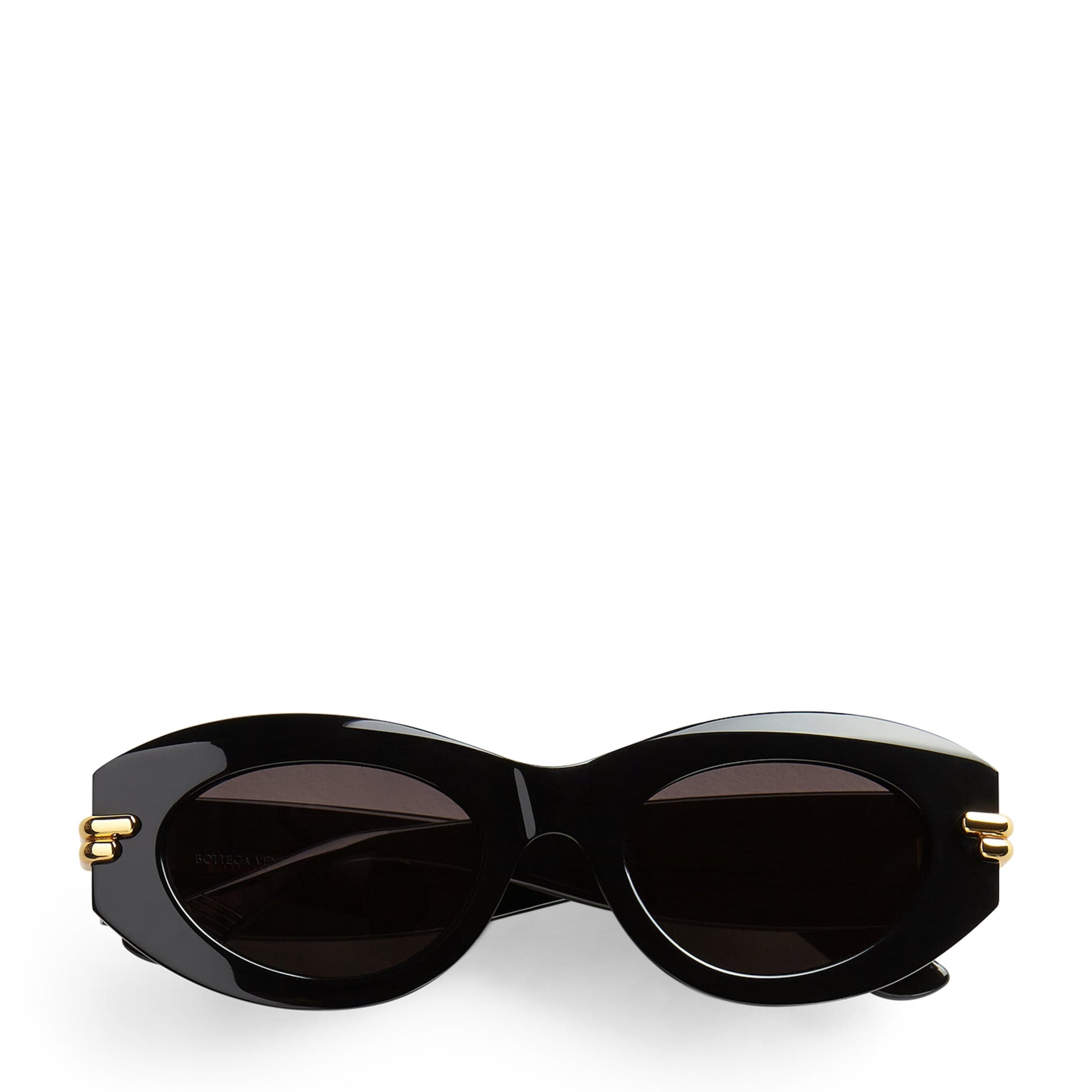 Bottega Veneta Black Oval Sunglasses