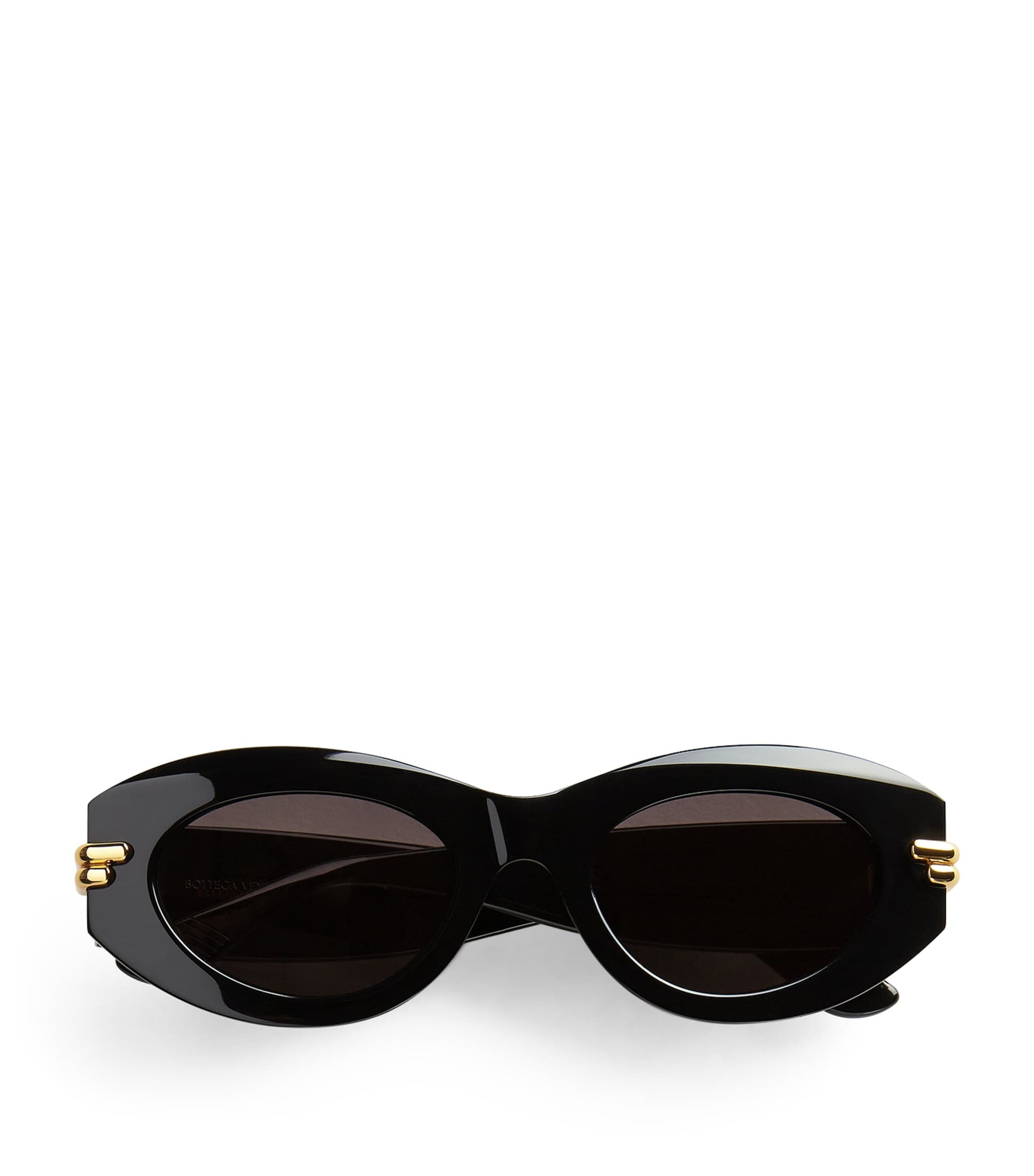 Bottega Veneta Black Oval Sunglasses