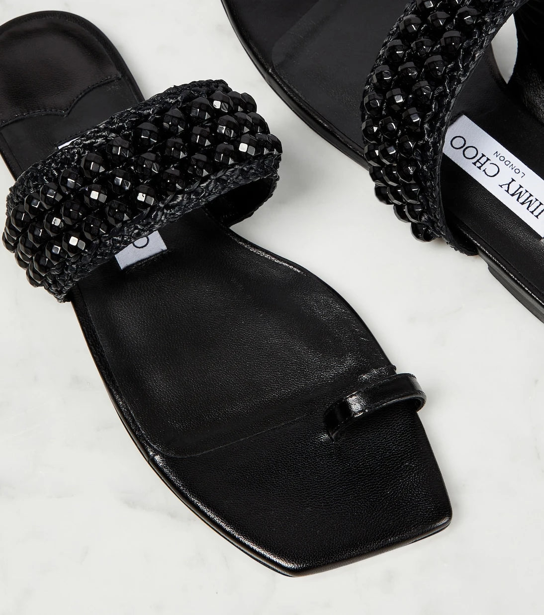 Jimmy Choo - Amoure Flat embellished raffia sandals
