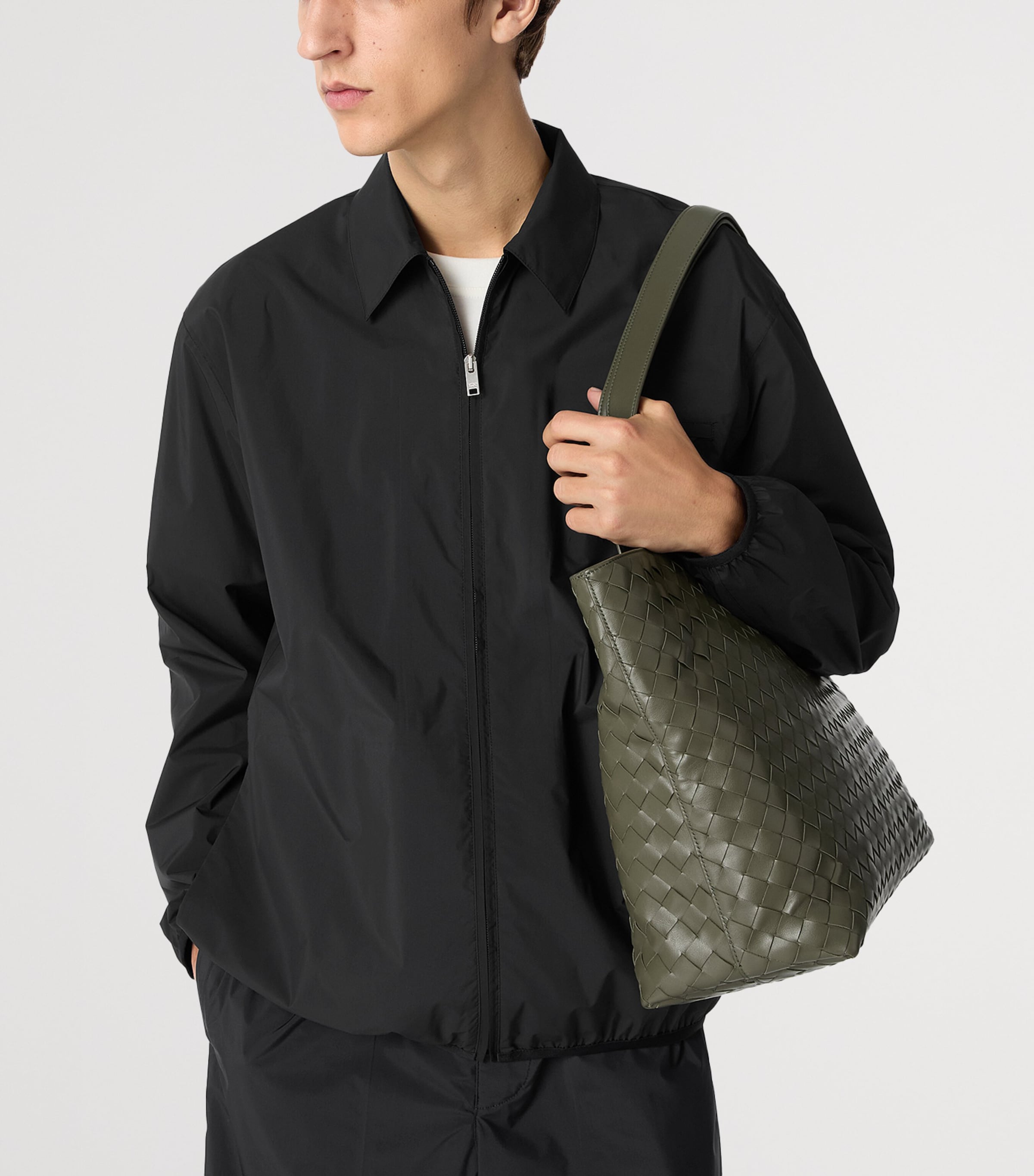 Bottega Veneta Small Leather Intrecciato Zipped Tote Bag