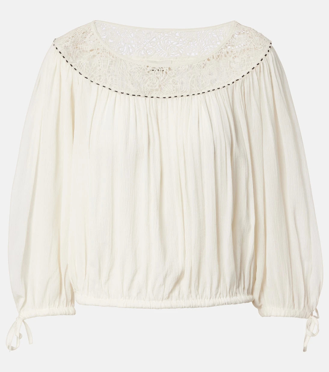 Isabel Marant - Nelida guipure lace-trimmed silk blouse