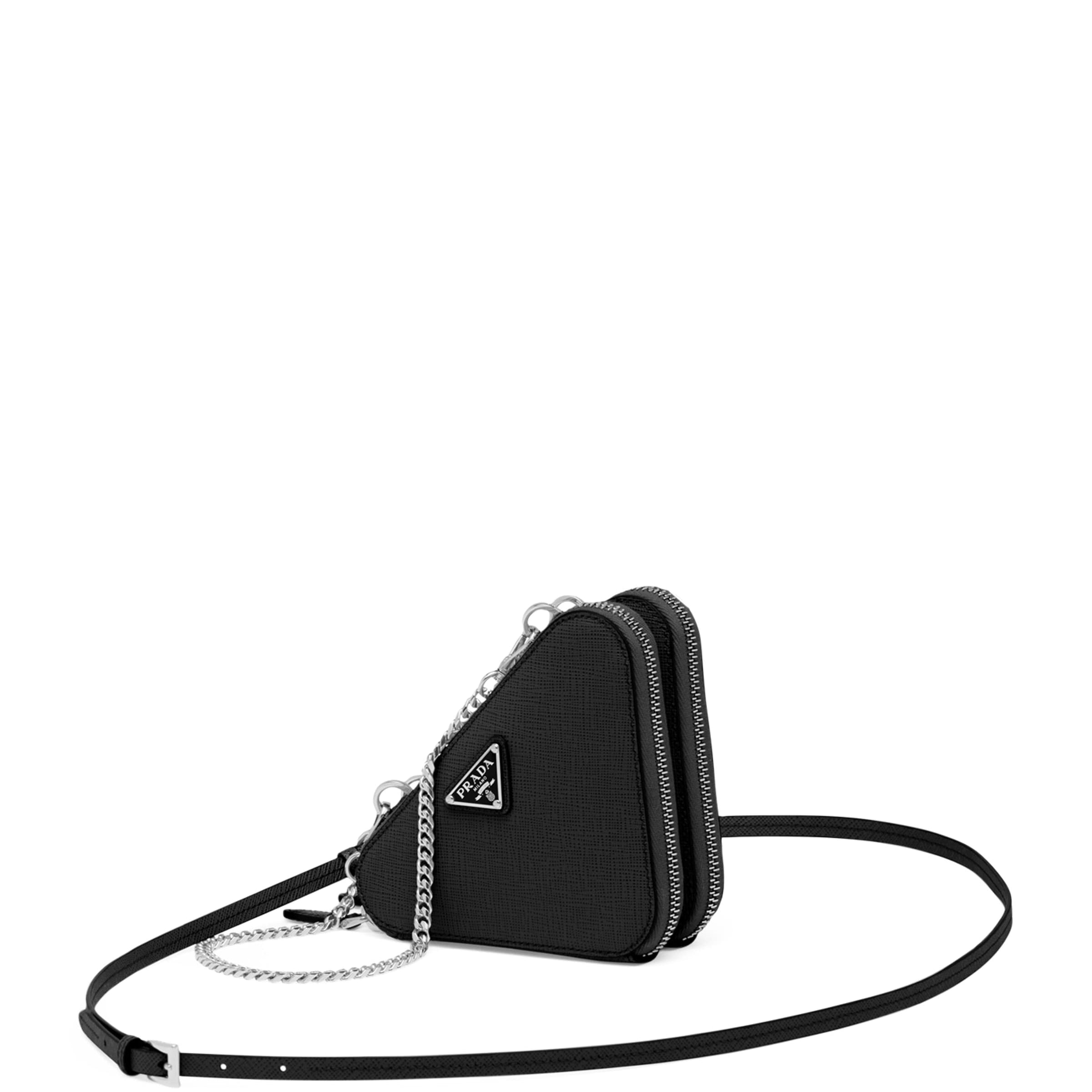 Black Mini Saffiano Leather Cross-Body Bag