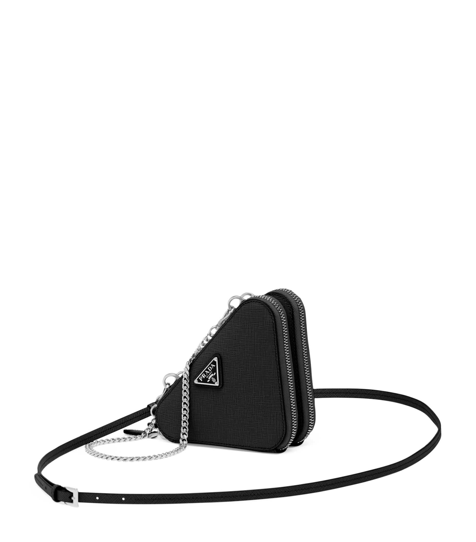 Black Mini Saffiano Leather Cross-Body Bag