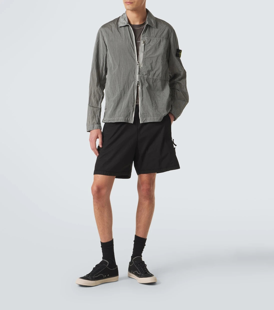 Stone Island - شورت بوصلة من مزيج القطن