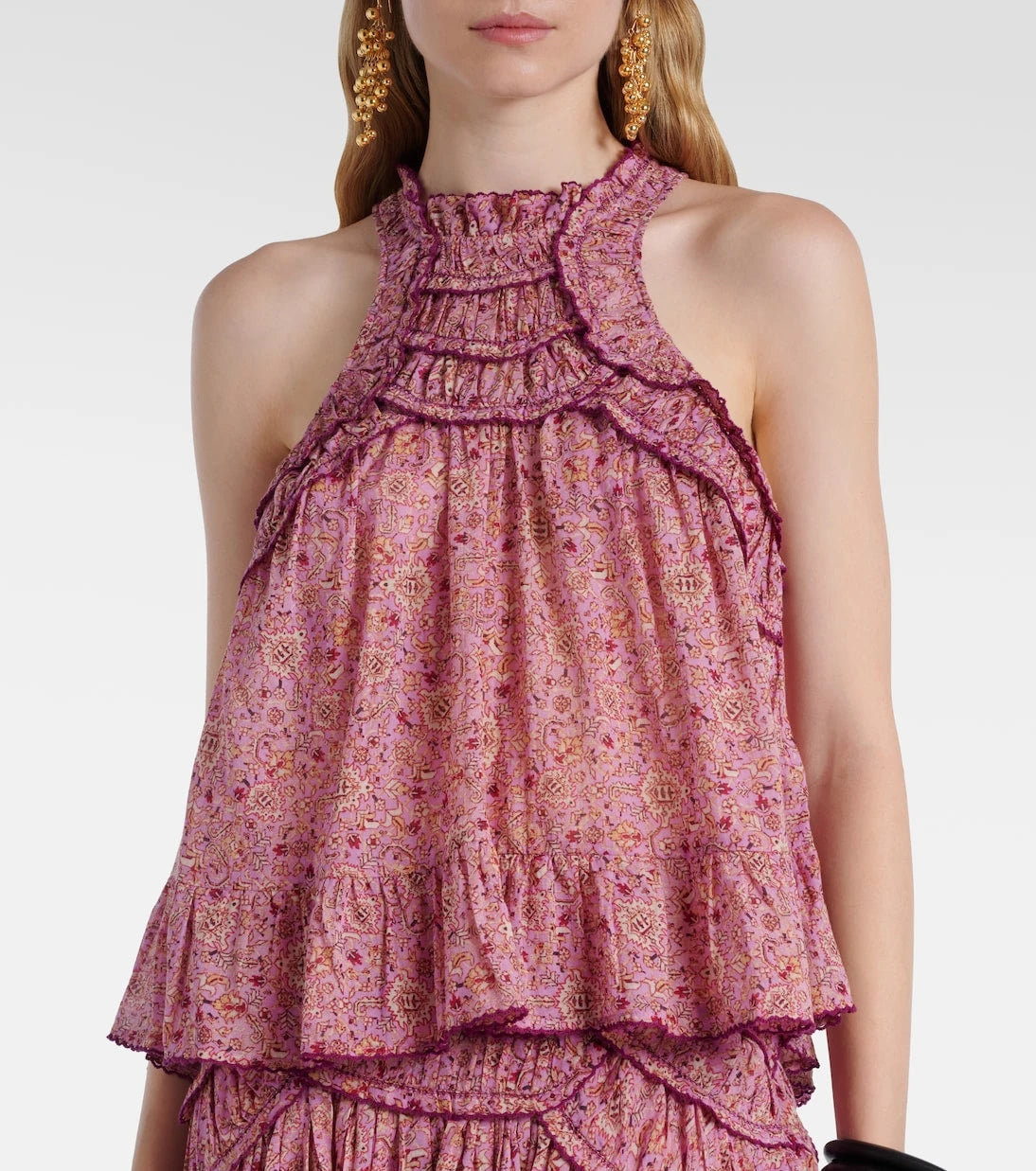 Marant Etoile - Carlee printed ruffled cotton blouse