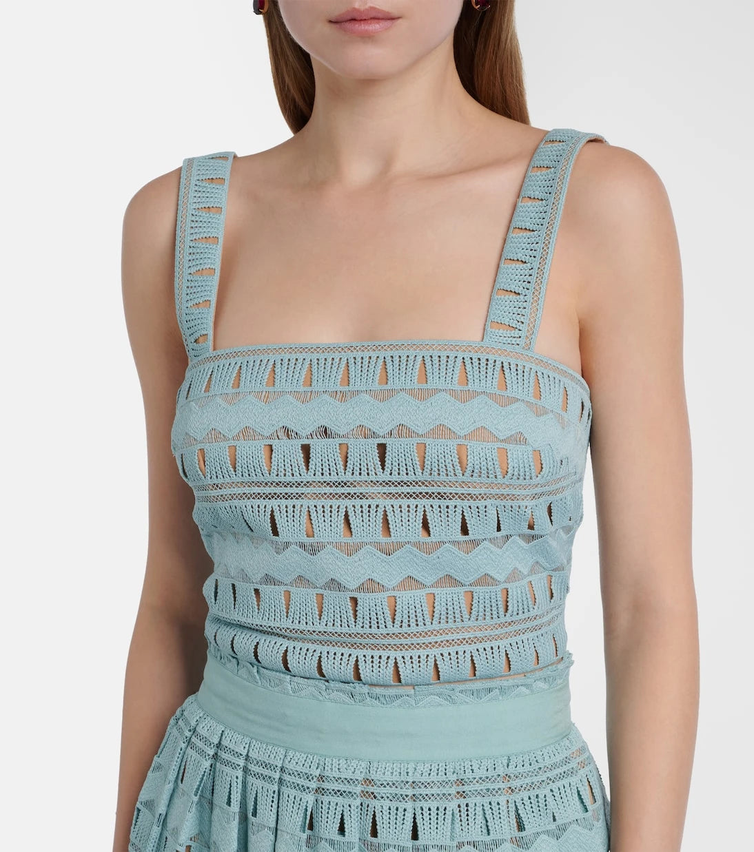 Elie Saab - Knitted silk-blend crop top