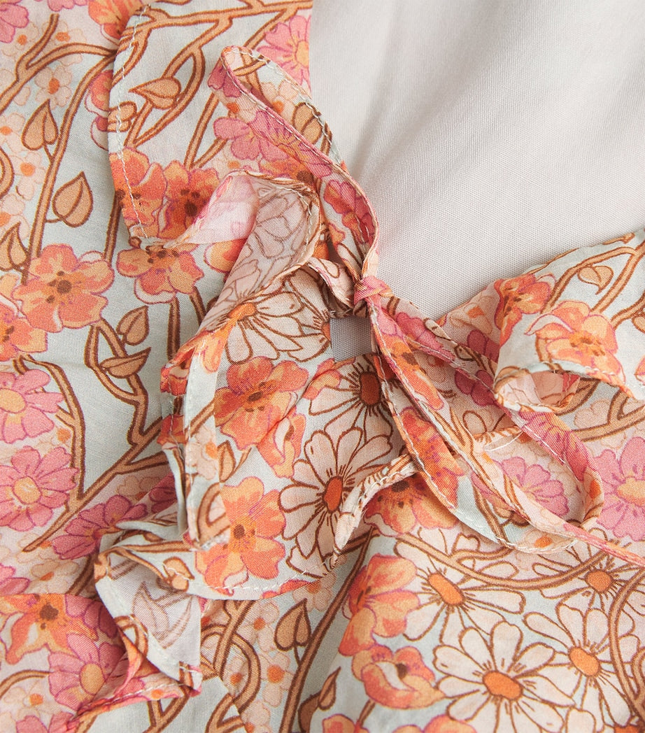 PAIGE Multi Floral Farrow Crop Top