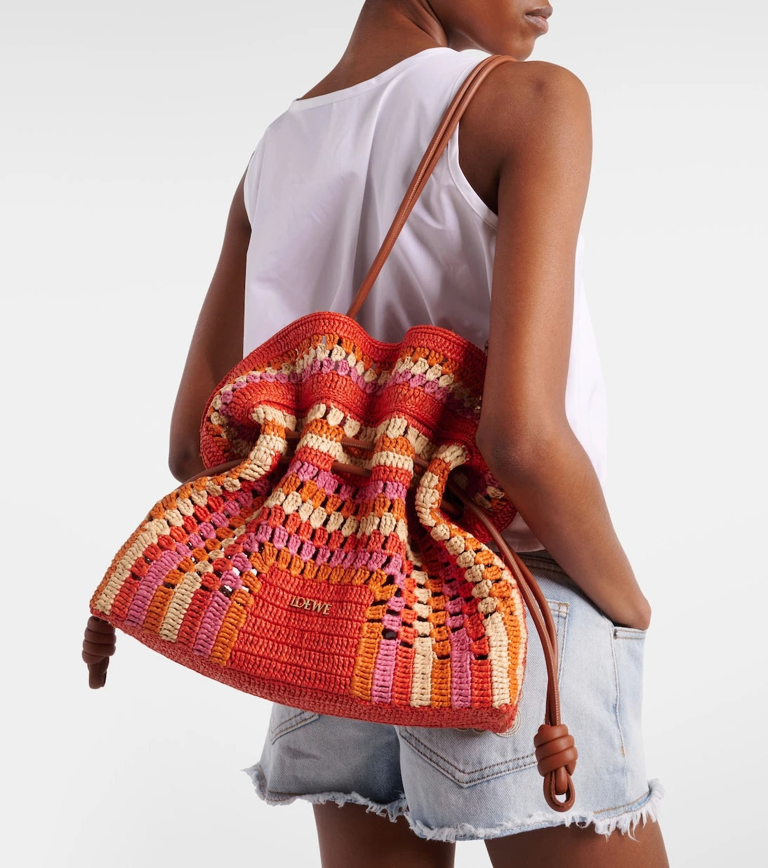 Loewe - Paula's Ibiza Flamenco Medium raffia clutch