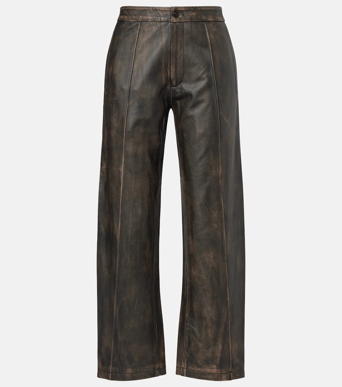 Jacques Wei - High-rise leather wide-leg pants