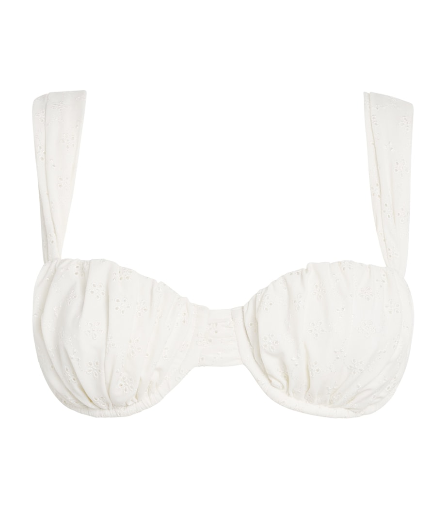 Faithfull the Brand White Broderie Anglaise Emily Bikini Top