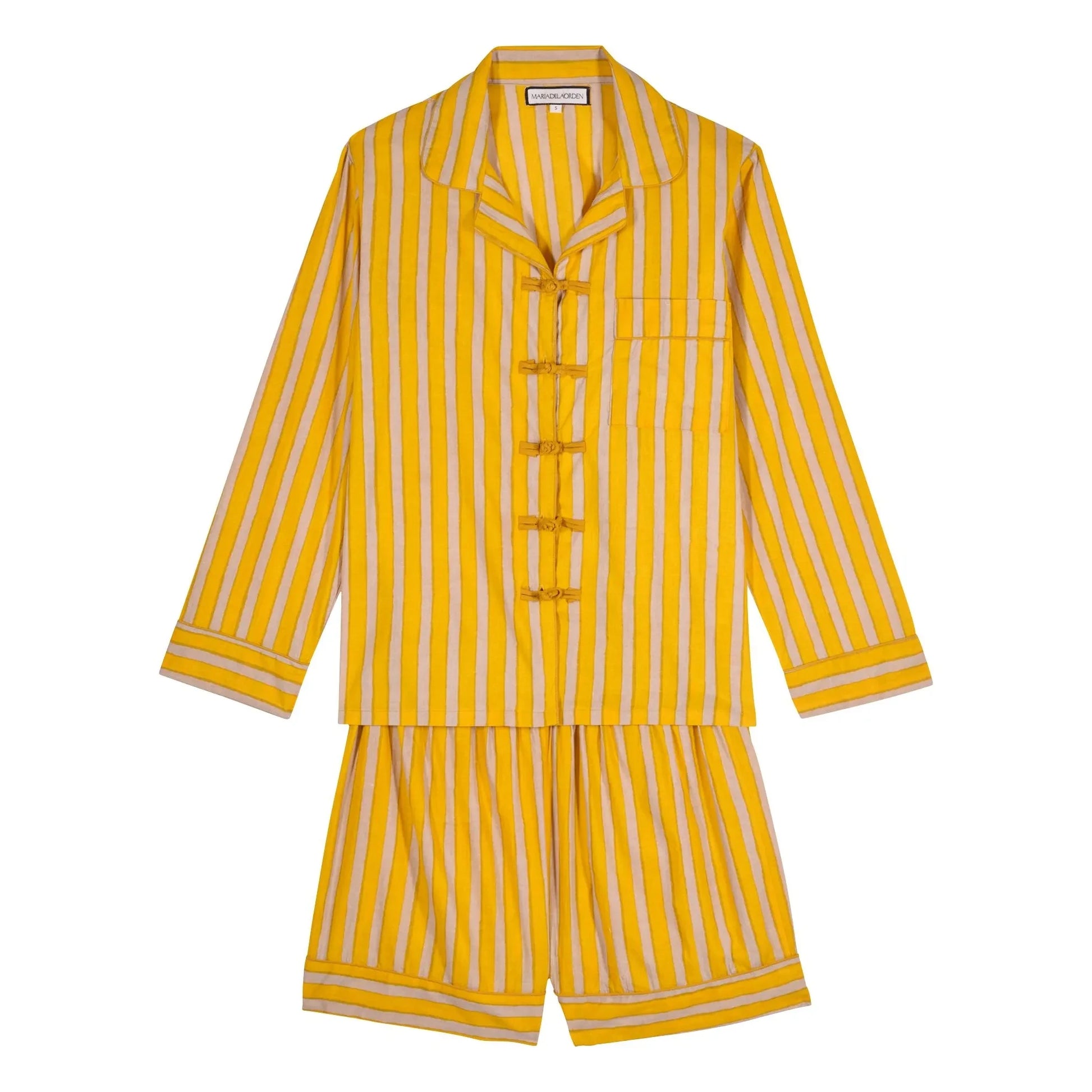 Maria de la Orden - Cali Cotton Striped Pyjamas | Yellow