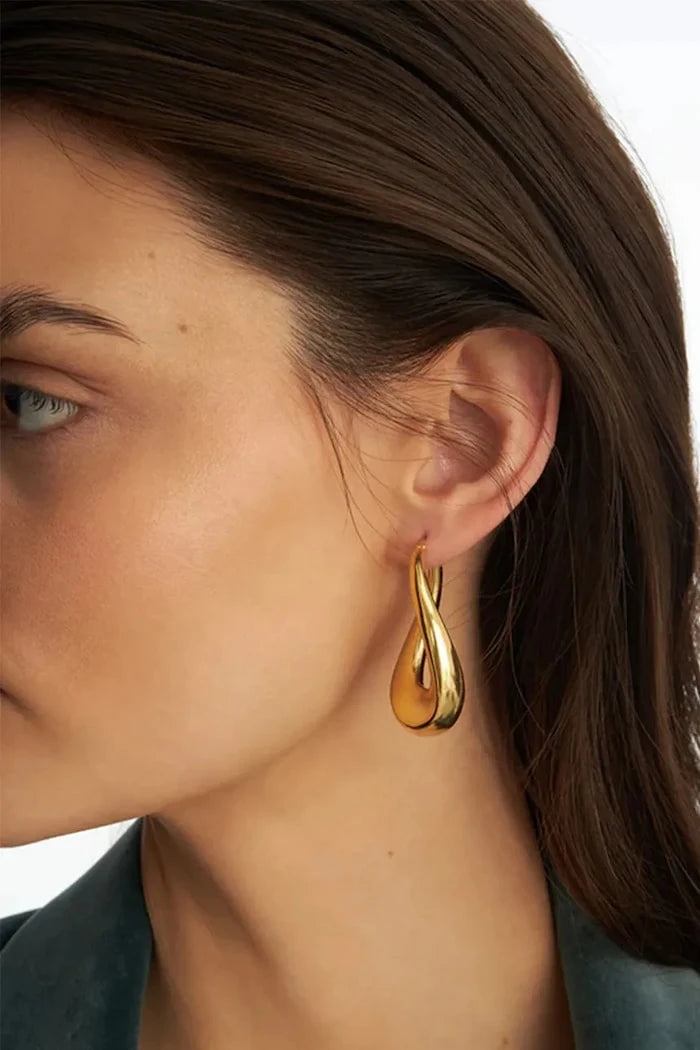 Pozlateli Gümüş Kadın Loop Earrings