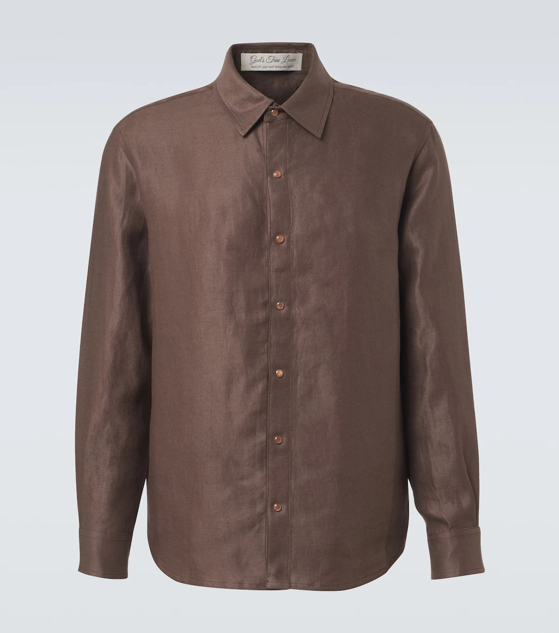 God's True Cashmere - Linen shirt with orange sunstone