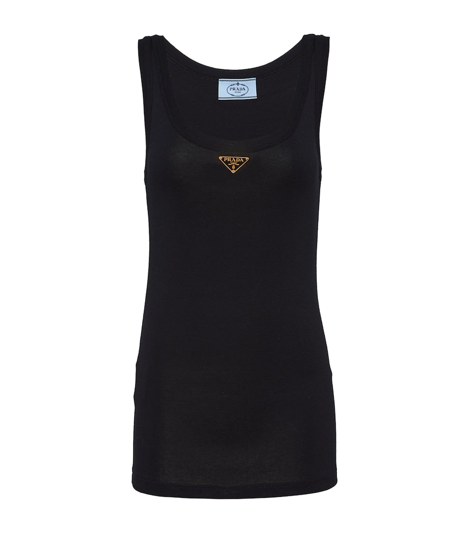 Prada Black Triangle Tank Top