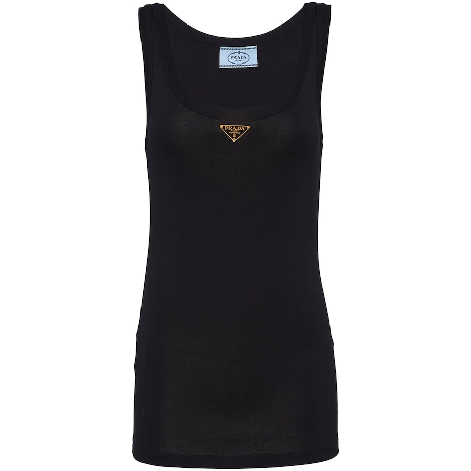 Prada Black Triangle Tank Top