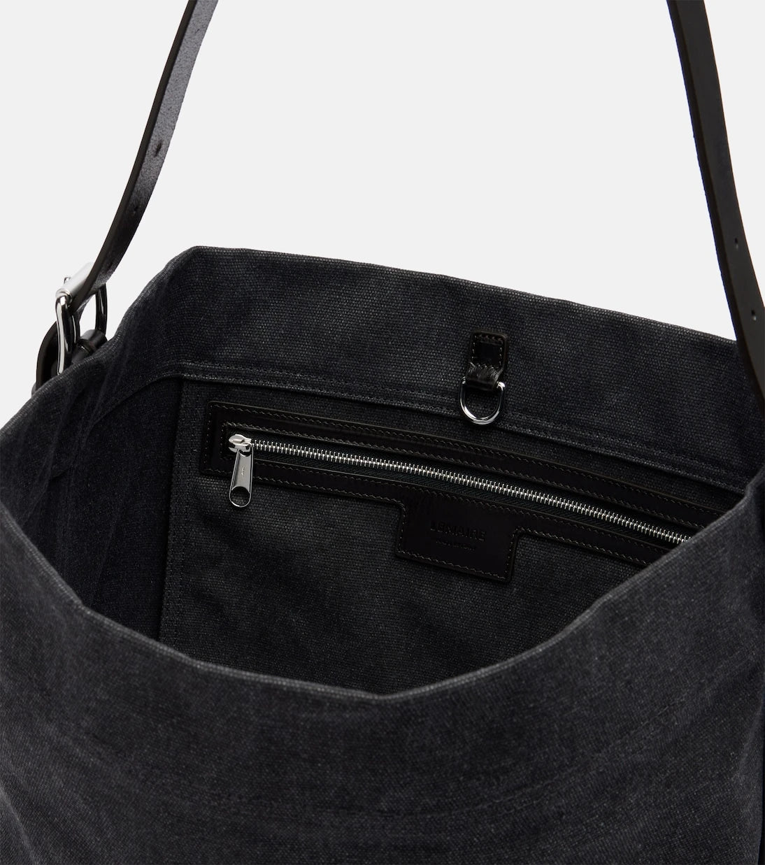 Lemaire - Belted leather-trimmed canvas tote bag