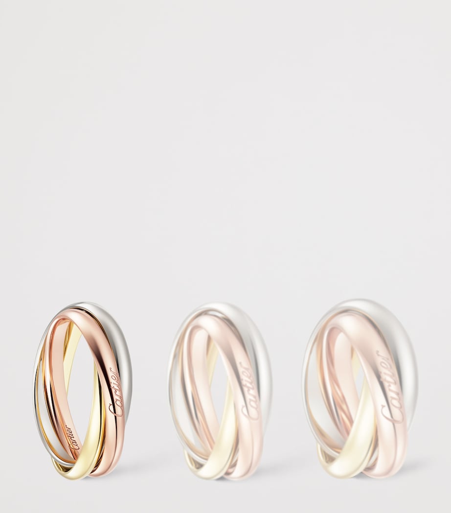 Small White, Yellow and Rose Gold Trinity Ring