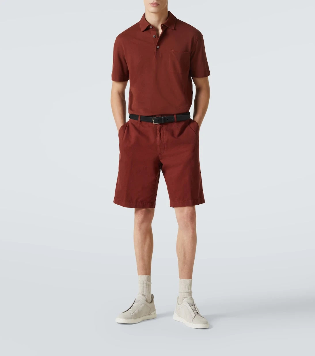 Zegna - حذاء رياضي Triple Stitch من جلد الشامواه