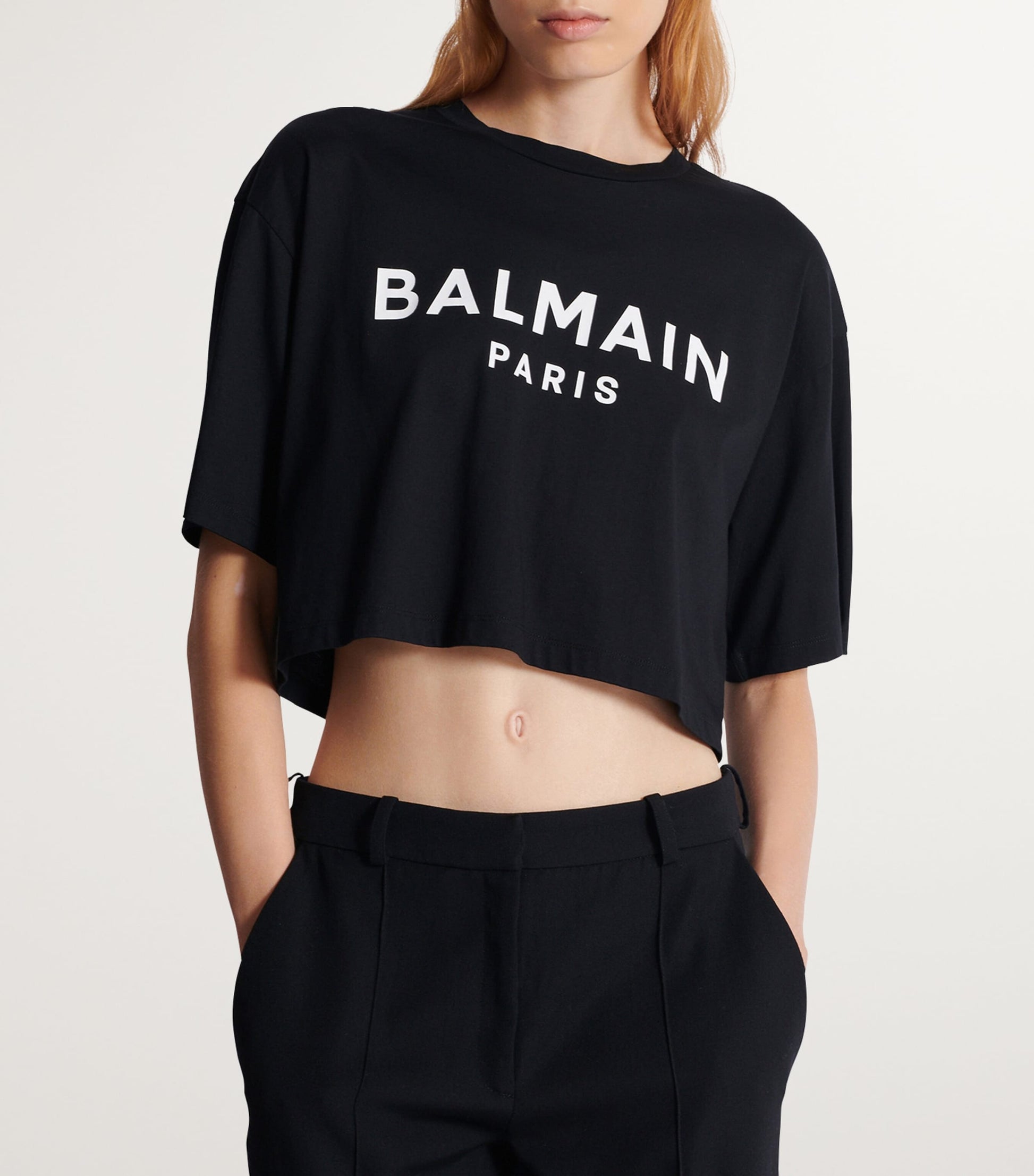 Black Cropped Logo T-Shirt