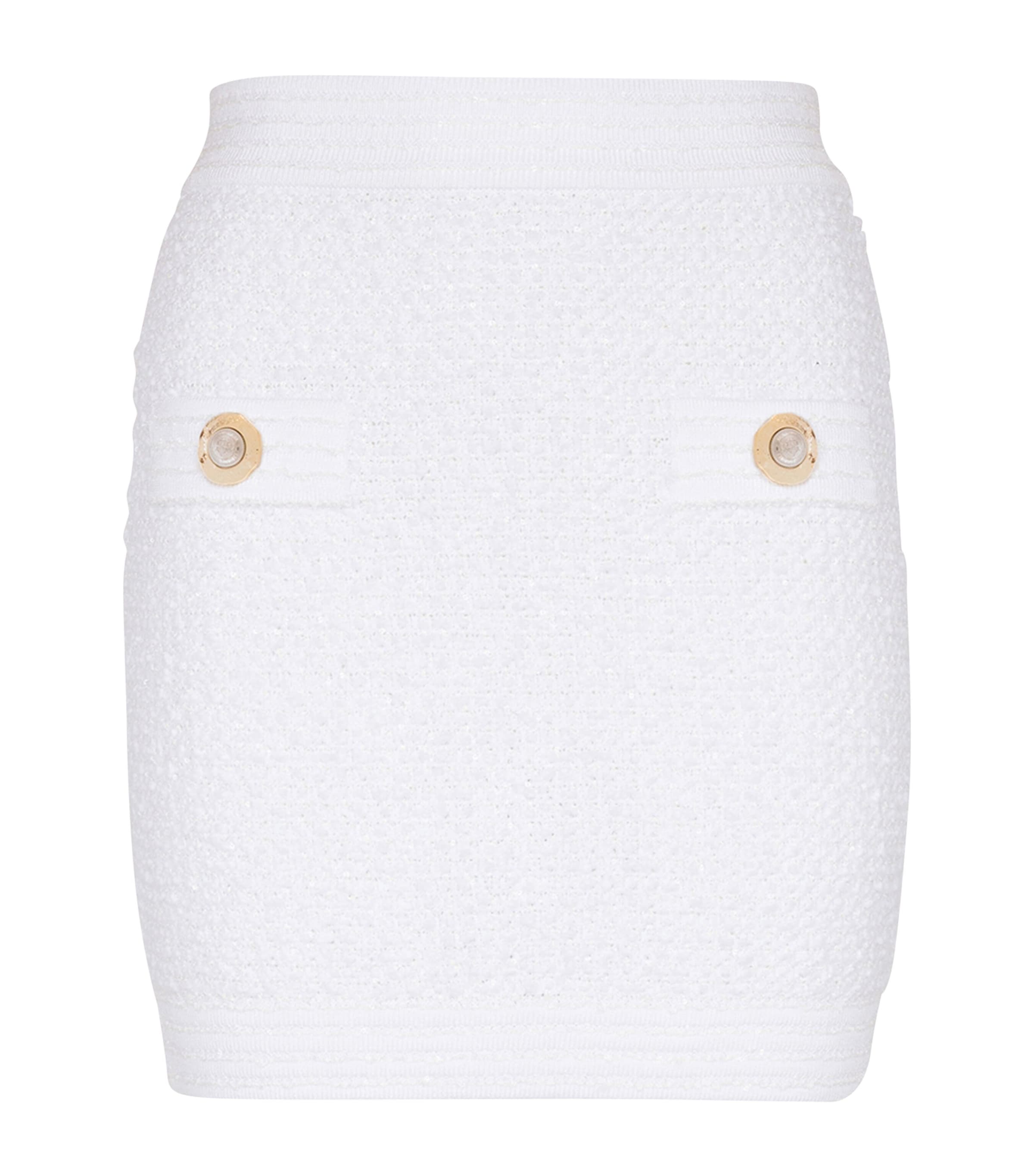 White Tweed Mini Skirt