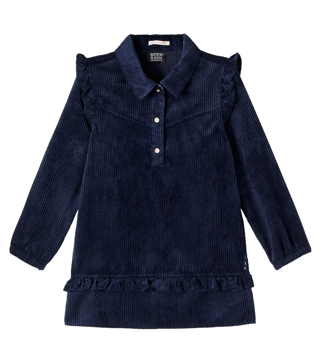 Scotch & Soda Kids - Ruffled corduroy dress