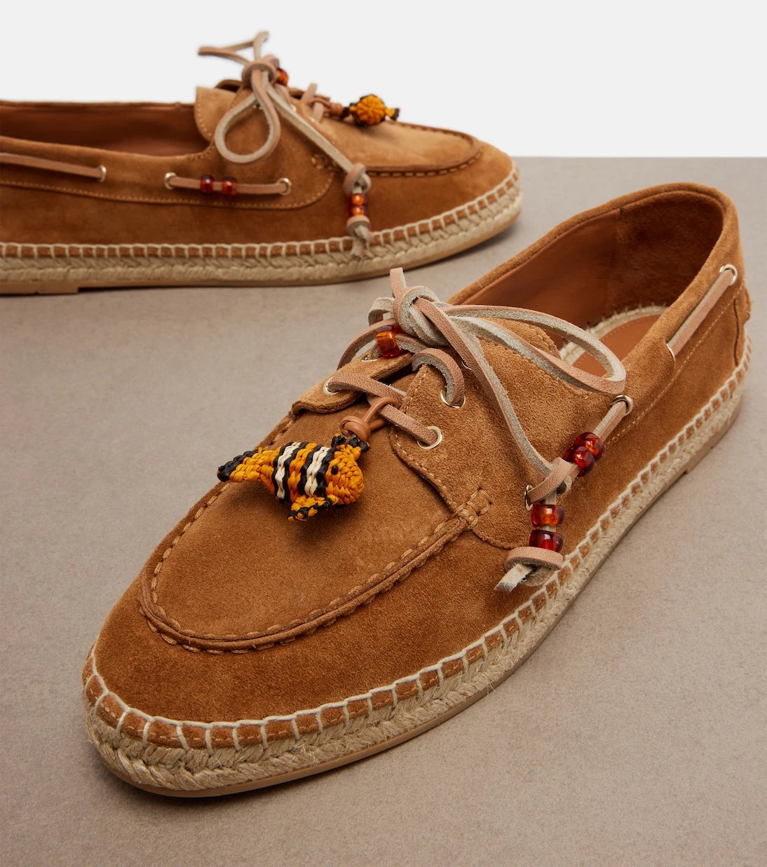 Aquazzura - Seafarer beaded suede espadrilles